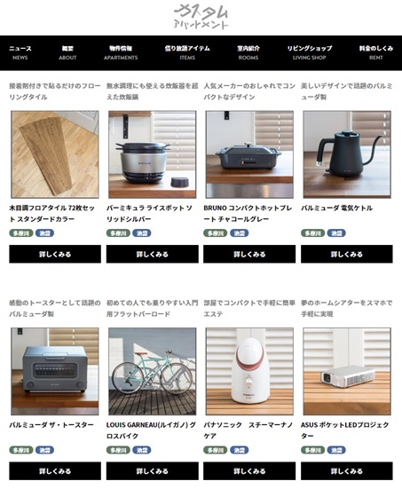 カスタムアパートメント,アイテム,家電